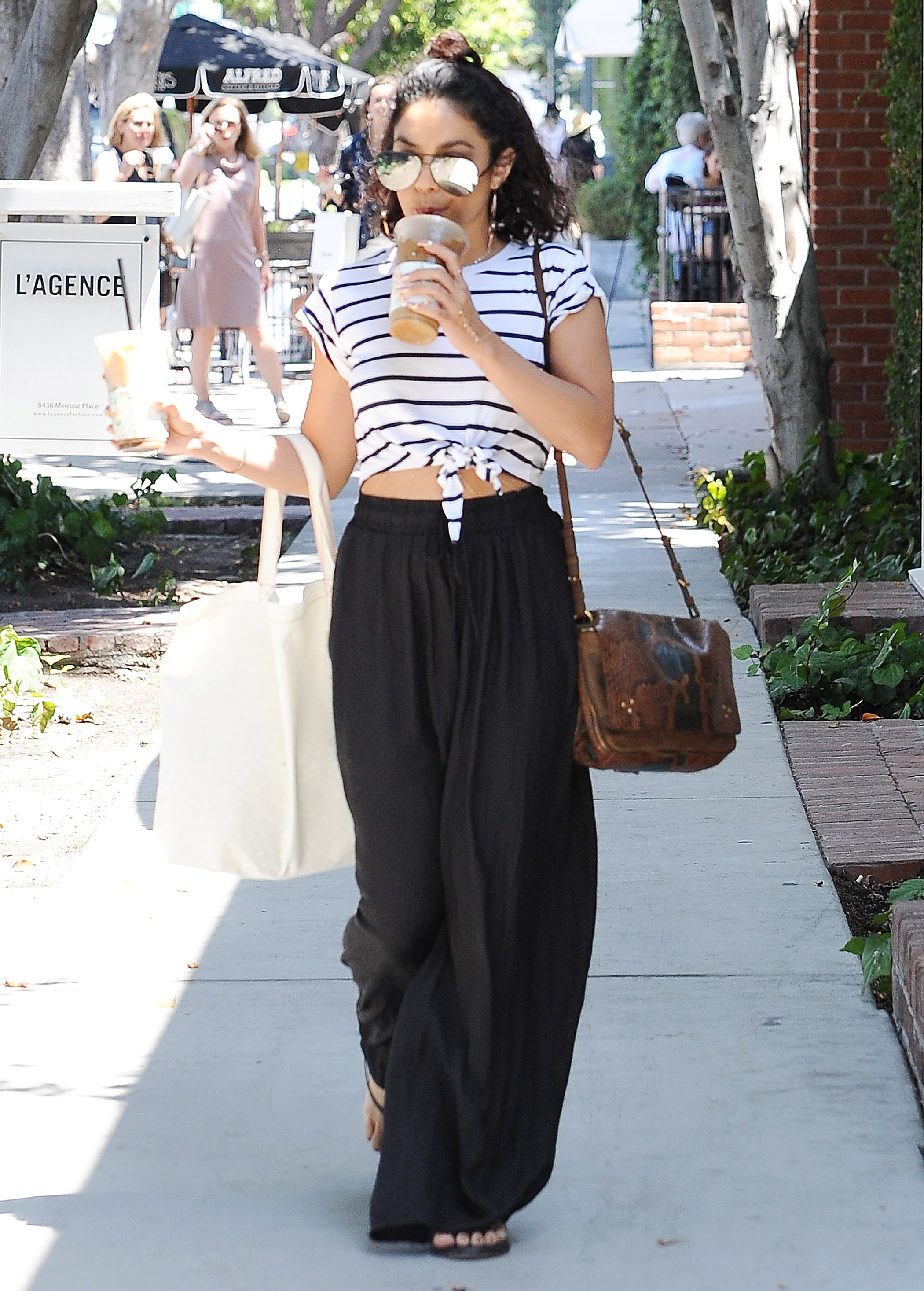 Vanessa Hudgens gets double Iced Coffee at Alfred Coffee & Kitchen