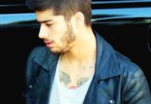 Zayn Malik with a leather biker jacket