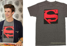 FLASH : Grant Gustin with a Superman tee ! Wrong t-shirt?