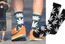 Style : Zac Efron wearing marijuana leaf socks