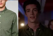 THE FLASH : CPO Knott Multi Dot Button-Down Shirt for Barry Allen (Grant Gustin)