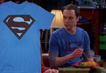 THE BIG BANG THEORY : Superman logo t-shirt for Sheldon, s08ep16