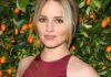 STYLE : Dianna Agron, in Paris, wearing a Tory Burch gown