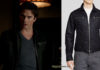 THE VAMPIRE DIARIES : Damon with a Varvatos denim jacket in s7 ep05
