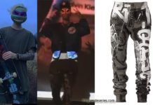 STYLE : Justin Bieber in Faith Connexion graffiti print pants for Christmas