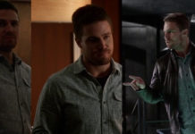 THE FLASH : Oliver Queen (Stephen Amell) wearing a blue sport shirt in s2ep08