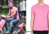 STYLE : Zac Efron in pink t-shirt on ‘Baywatch’ set