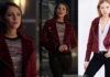 THE FLASH : Thea Queen in Noise+Silence red biker jacket in s4ep17
