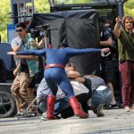 FIRST ON SET PHOTOS – Tyler Hoechlin suits up as Superman as he films scenes for Supergirl in Vancouver