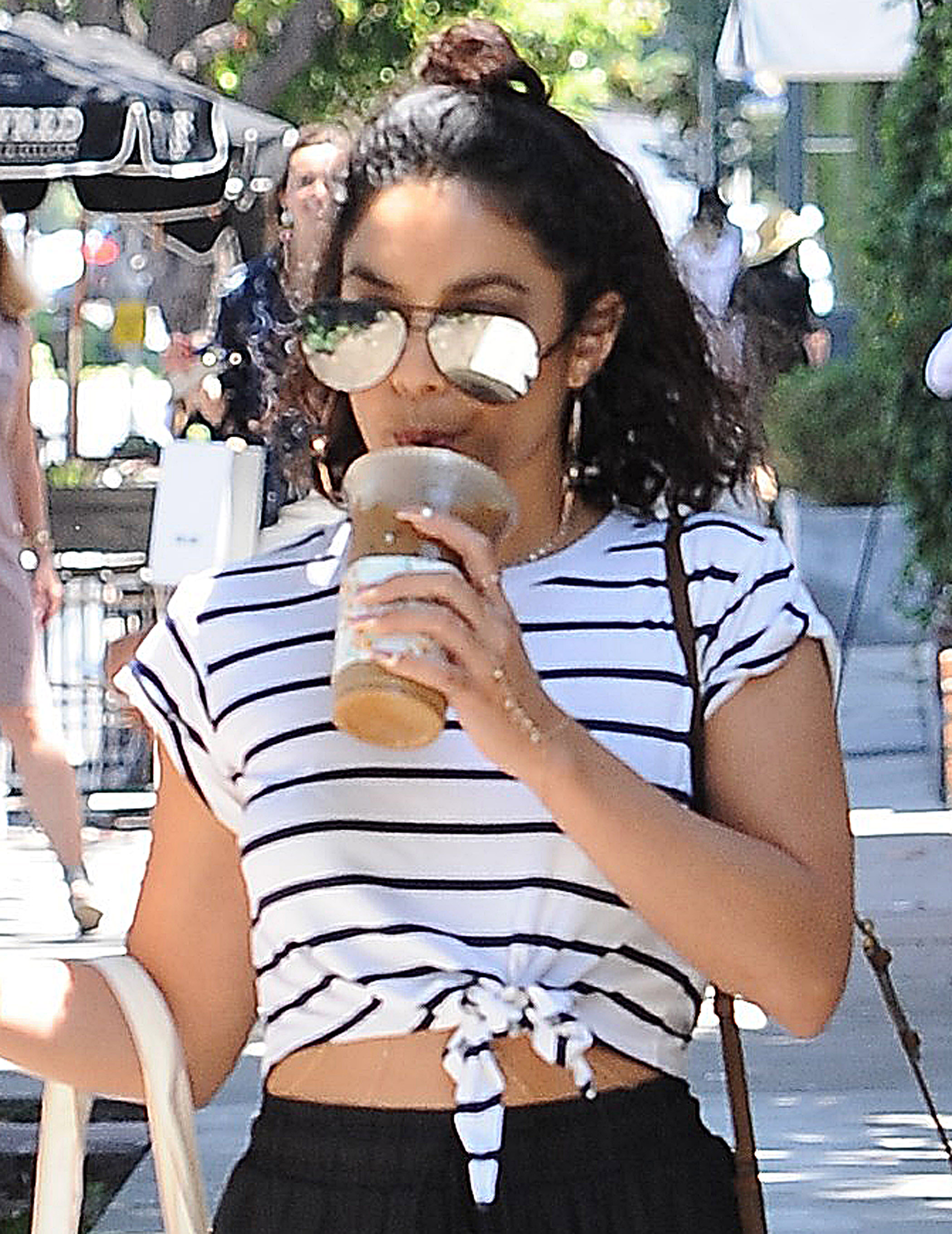 Vanessa Hudgens gets double Iced Coffee at Alfred Coffee & Kitchen