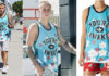 STYLE : Justin Bieber with an Adidas x Pharrell Williams Daisy Tank Top