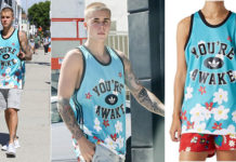 STYLE : Justin Bieber with an Adidas x Pharrell Williams Daisy Tank Top