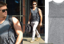 STYLE : SCOTT EASTWOOD leaving his hotel with a NIKE RUNNING top