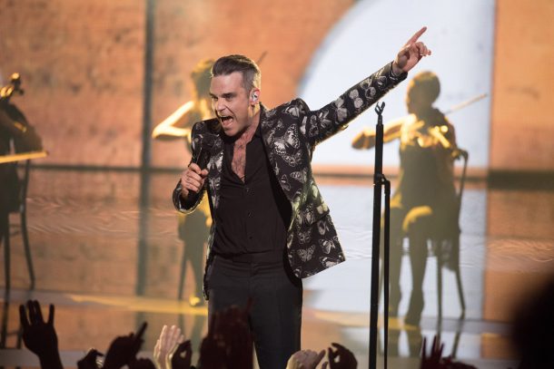 Robbie Williams performs during the 18th Nrj Music Awards ceremony in Cannes,in the south of France, FRANCE - 12/11/2016. Photos must not be used out of context.