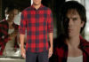 THE VAMPIRE DIARIES : red flannel shirt for Damon Salvatore in s8ep03