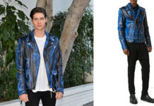 STYLE : Will Peltz wearing a great Moschino biker jacket