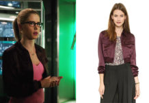 ARROW : Felicity with a nice cropped bomber jacket in s5ep16