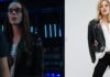 ARROW : Alena with a floral printed leather jacket in s5ep18