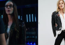ARROW : Alena with a floral printed leather jacket in s5ep18