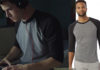 13 REASONS WHY : Clay wearing a black and grey baseball tee-shirt in s1ep02