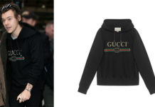 STYLE : Harry Styles in Paris wearing a Gucci black hoodie