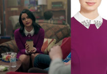 RIVERDALE : Veronica Lodge with a Ted Baker purple dress in s1ep9