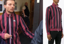 STYLE : Louis Tomlinson with a Kappa red stripe zipped jacket