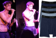 SEXY : the hot Garrett Clayton performing with the Skivvies …in undies