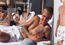 STYLE : Justin Bieber in Boy london swimshorts