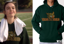 ATYPICAL : Casey with a Tracks & Field print hoodie in episode 2