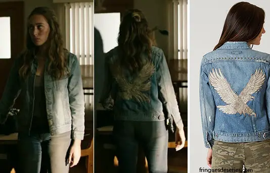 FEAR THE WALKING DEAD : Alicia wearing a tomboy Trucker Denim Jacket in s3ep16