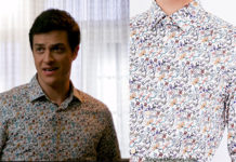 DYNASTY : Steven Carrington, breakfast in a floral shirt