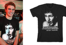STYLE : KJ Apa in a Third eye blind t-shirt