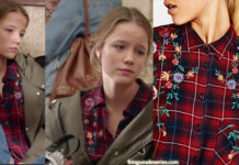 DEMAIN NOUS APPARTIENT : Margot avec un chemisier à carreaux et fleurs brodées dans l’épisode 165