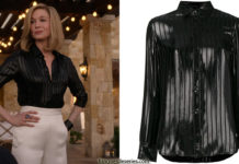 WHAT/IF : Saint Laurent striped patent shirt for Anne Montgomery