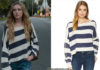 THE SOCIETY : white and blue striped sweater for Allie in s1ep2
