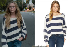 THE SOCIETY : white and blue striped sweater for Allie in s1ep2
