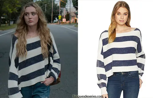 THE SOCIETY : white and blue striped sweater for Allie in s1ep2