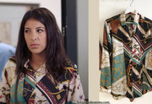 DEMAIN NOUS APPARTIENT : le chemisier imprimé foulard de Soraya dans l’épisode 494