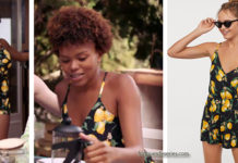 DEMAIN NOUS APPARTIENT : le combishort imprimé citron de Jenny dans l’épisode 528