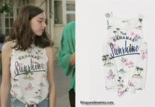 UN SI GRAND SOLEIL : le t-shirt « The Bahamas – Sunshine » de Camille dans l’épisode 276