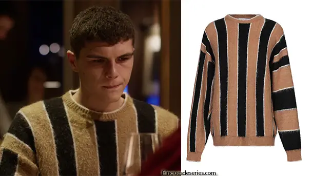 BABY : le pull rayé en mohair de Damiano dans s2e03