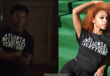 Comment élever un super-héros (Raising Dion) : le t-shirt « Atlanta influences everything »de Malik dans s1e02