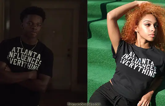 Comment élever un super-héros (Raising Dion) : le t-shirt « Atlanta influences everything »de Malik dans s1e02