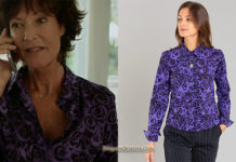 UN SI GRAND SOLEIL : la chemise violette imprimé roses d’Elisabeth dans l’épisode 345