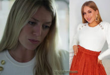 UN SI GRAND SOLEIL : le pull blanc à boutons dorés de Johanna dans l’épisode 351