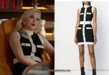 DYNASTY : Alexis’s diamond pattern dress in S3E09