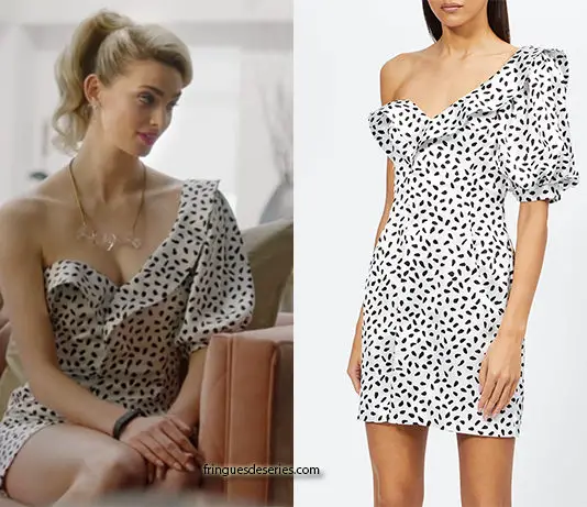 UPLOAD : Ingrid’s ivory dot printed dress in S1E04