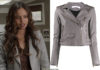 13 REASONS WHY : Jessicas’s leather grey biker jacket in S4E01