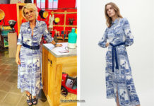 AFFAIRE CONCLUE : Sophie Davant en robe longue en soie imprimée